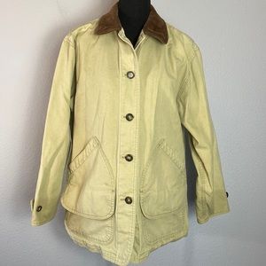 Lands' End Utility Jacket in Tan with Brown Collar